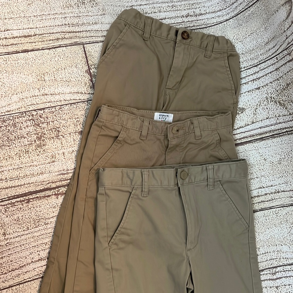 VGUC Three pair boys khakis carters crown & ivy cat & Jack sizes 7 & 8